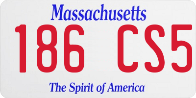 MA license plate 186CS5