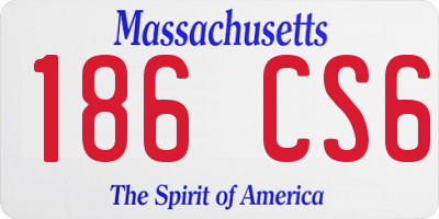 MA license plate 186CS6