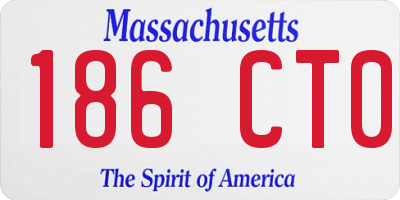 MA license plate 186CT0