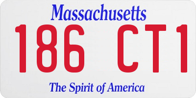 MA license plate 186CT1