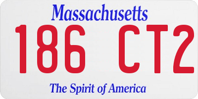 MA license plate 186CT2
