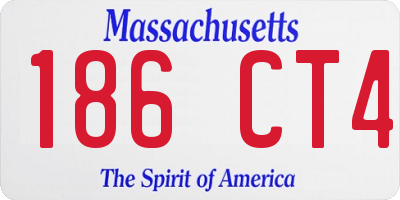 MA license plate 186CT4