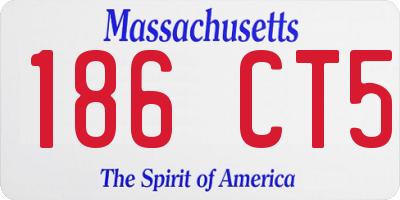 MA license plate 186CT5