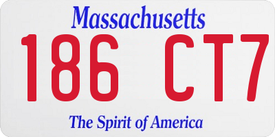MA license plate 186CT7
