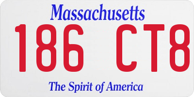 MA license plate 186CT8