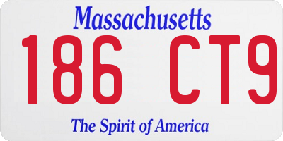 MA license plate 186CT9