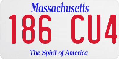 MA license plate 186CU4