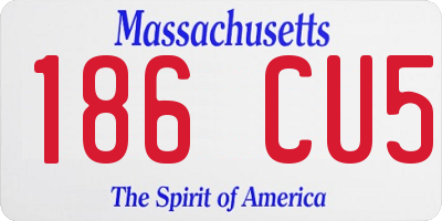 MA license plate 186CU5