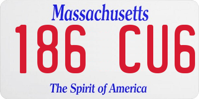 MA license plate 186CU6