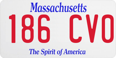 MA license plate 186CV0