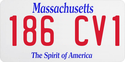 MA license plate 186CV1