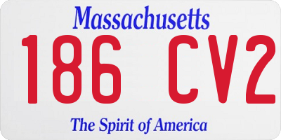 MA license plate 186CV2