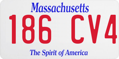 MA license plate 186CV4