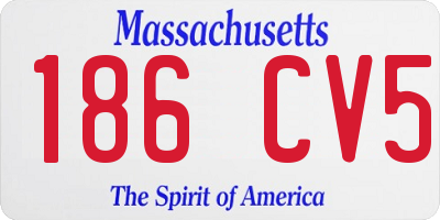 MA license plate 186CV5
