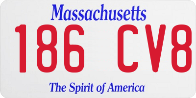 MA license plate 186CV8