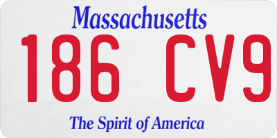 MA license plate 186CV9