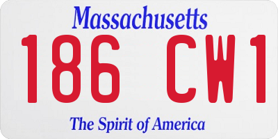 MA license plate 186CW1