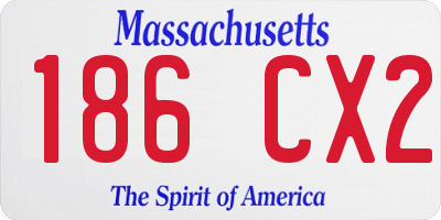 MA license plate 186CX2