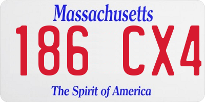 MA license plate 186CX4