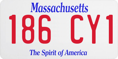 MA license plate 186CY1