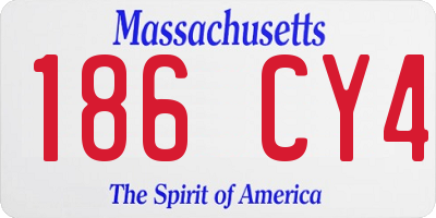 MA license plate 186CY4