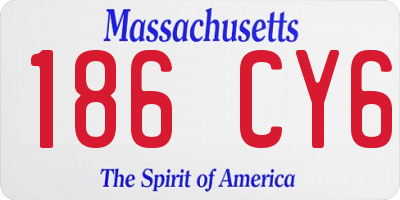 MA license plate 186CY6
