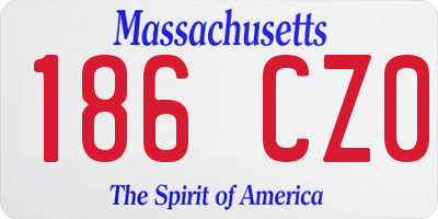MA license plate 186CZ0