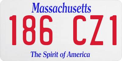 MA license plate 186CZ1