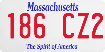 MA license plate 186CZ2