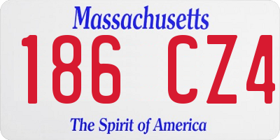 MA license plate 186CZ4