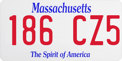 MA license plate 186CZ5