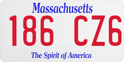 MA license plate 186CZ6