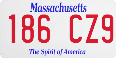 MA license plate 186CZ9