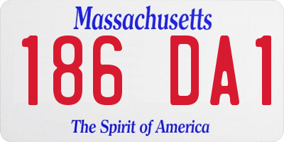 MA license plate 186DA1