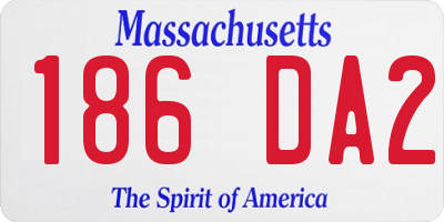 MA license plate 186DA2