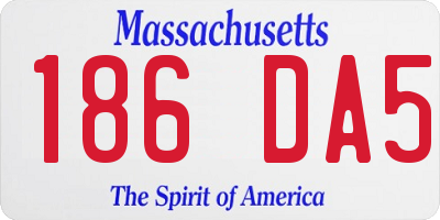 MA license plate 186DA5