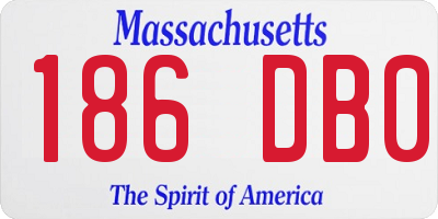 MA license plate 186DB0