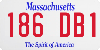 MA license plate 186DB1