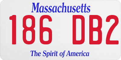 MA license plate 186DB2