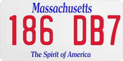 MA license plate 186DB7