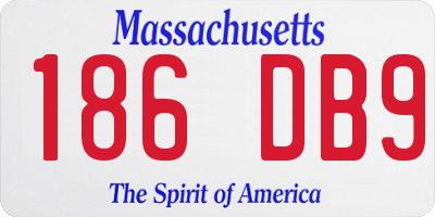 MA license plate 186DB9