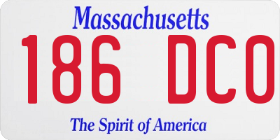 MA license plate 186DC0