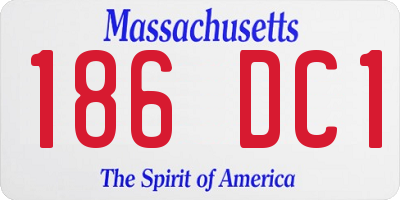 MA license plate 186DC1