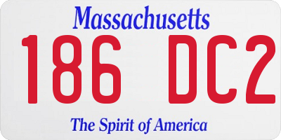 MA license plate 186DC2