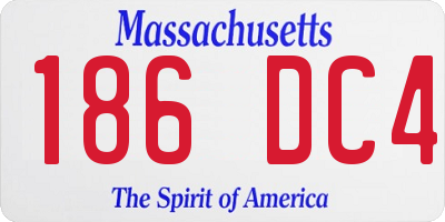MA license plate 186DC4