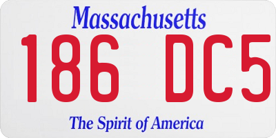 MA license plate 186DC5