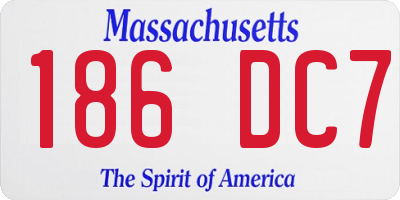 MA license plate 186DC7