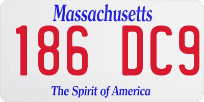 MA license plate 186DC9