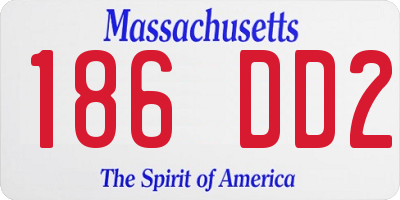 MA license plate 186DD2