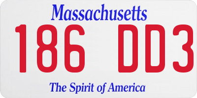 MA license plate 186DD3